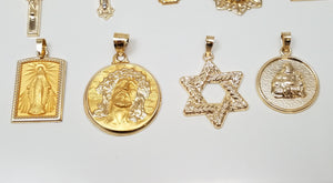 New From A Store Closing Ten New 3-D Hollow 14k Gold Religious Pendants