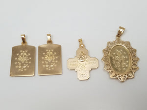 New From A Store Closing Ten New 3-D Hollow 14k Gold Religious Pendants