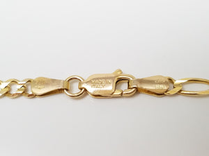 Classic 24" Solid 10k Yellow Gold Figaro Link Chain Necklace