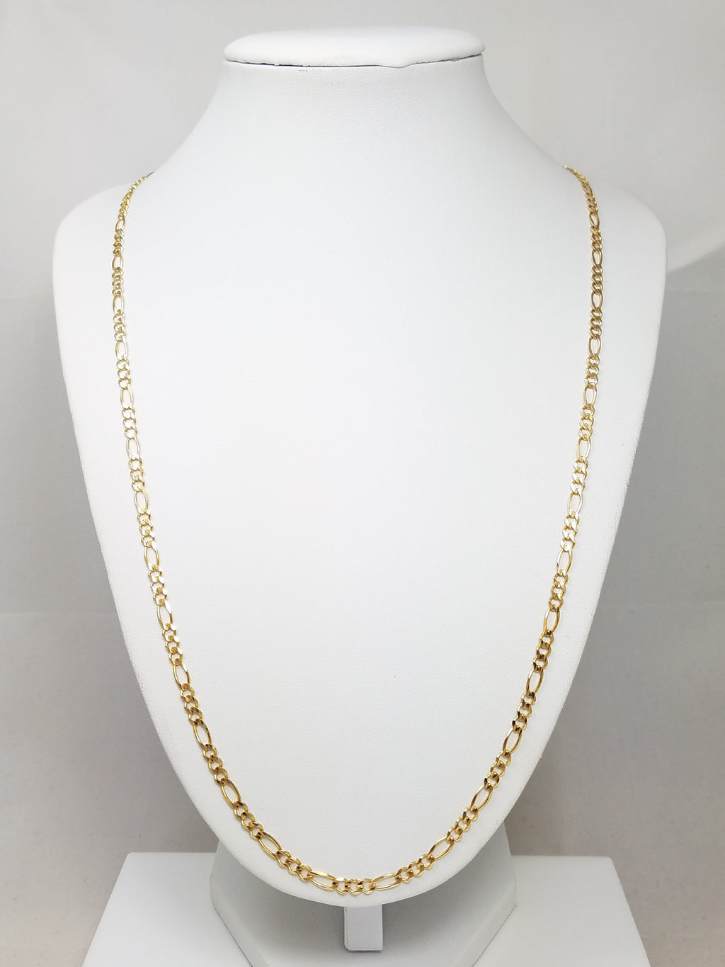 Classic 24" Solid 10k Yellow Gold Figaro Link Chain Necklace