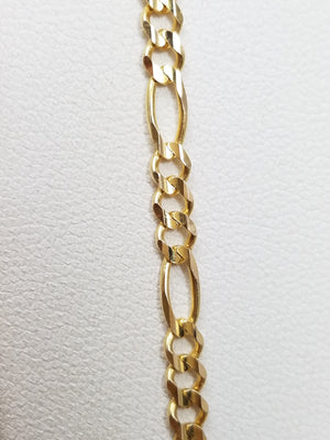 Classic 24" Solid 10k Yellow Gold Figaro Link Chain Necklace