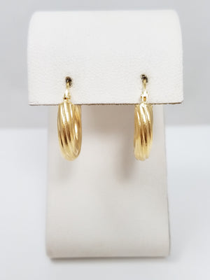Splendid 18k Yellow Gold Spiral Italian-Made Hollow Hoop Earrings