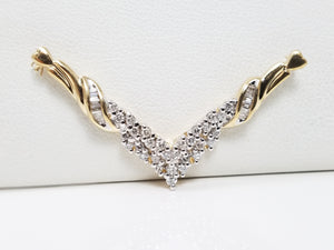 Scintillating 10k Yellow Gold Natural Diamond Bar To Restore