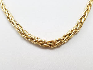 Flashy 17" Hollow 14k Yellow Gold Graduating Wheat Chain Necklace