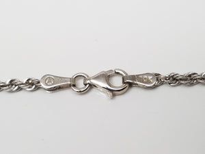 10k White Gold Hollow Rope 24" Necklace