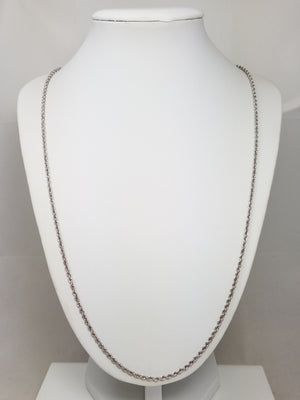 10k White Gold Hollow Rope 24" Necklace