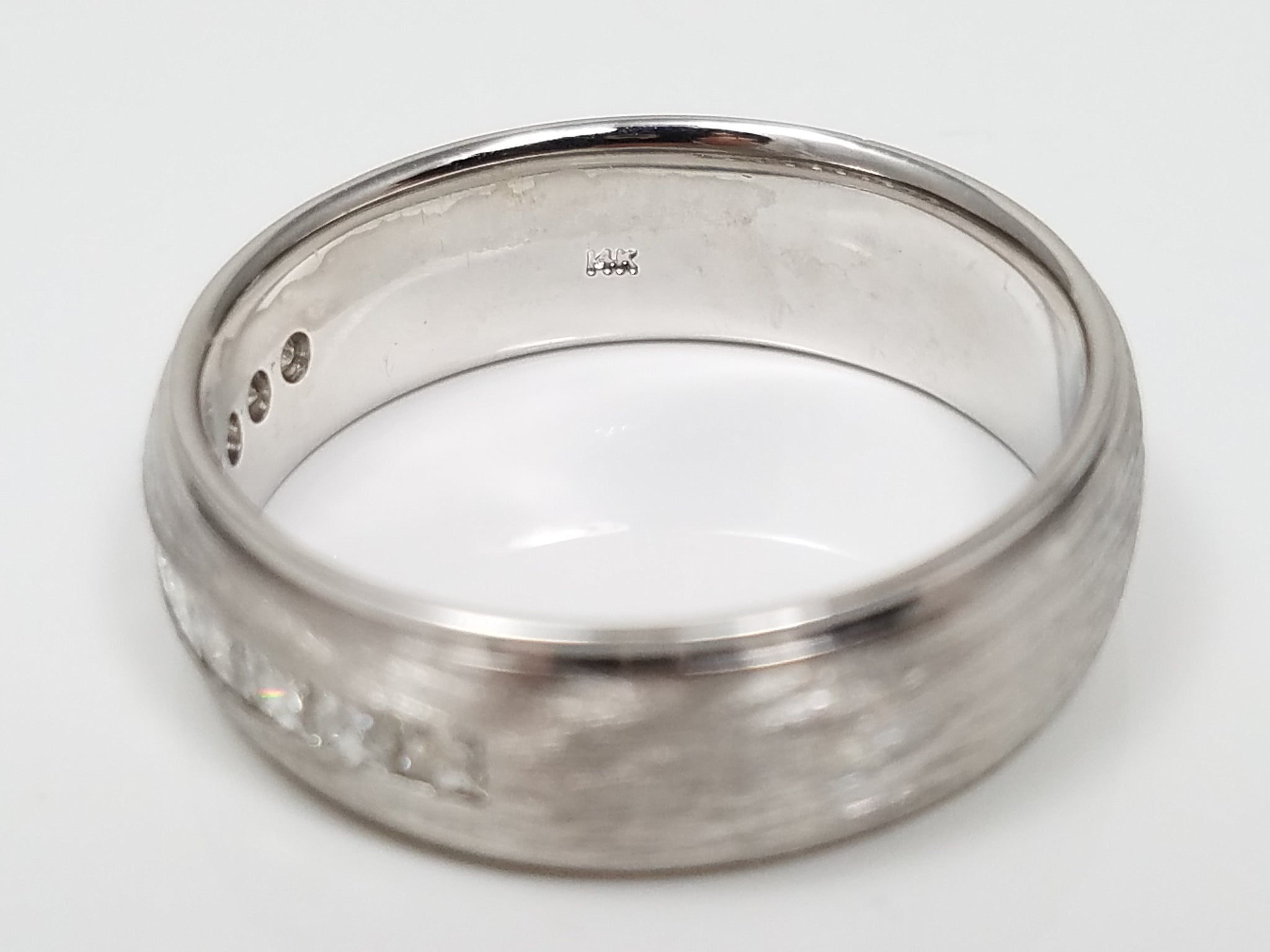 Men's 14k White Gold 1/2ctw Natural Diamond Wedding Band