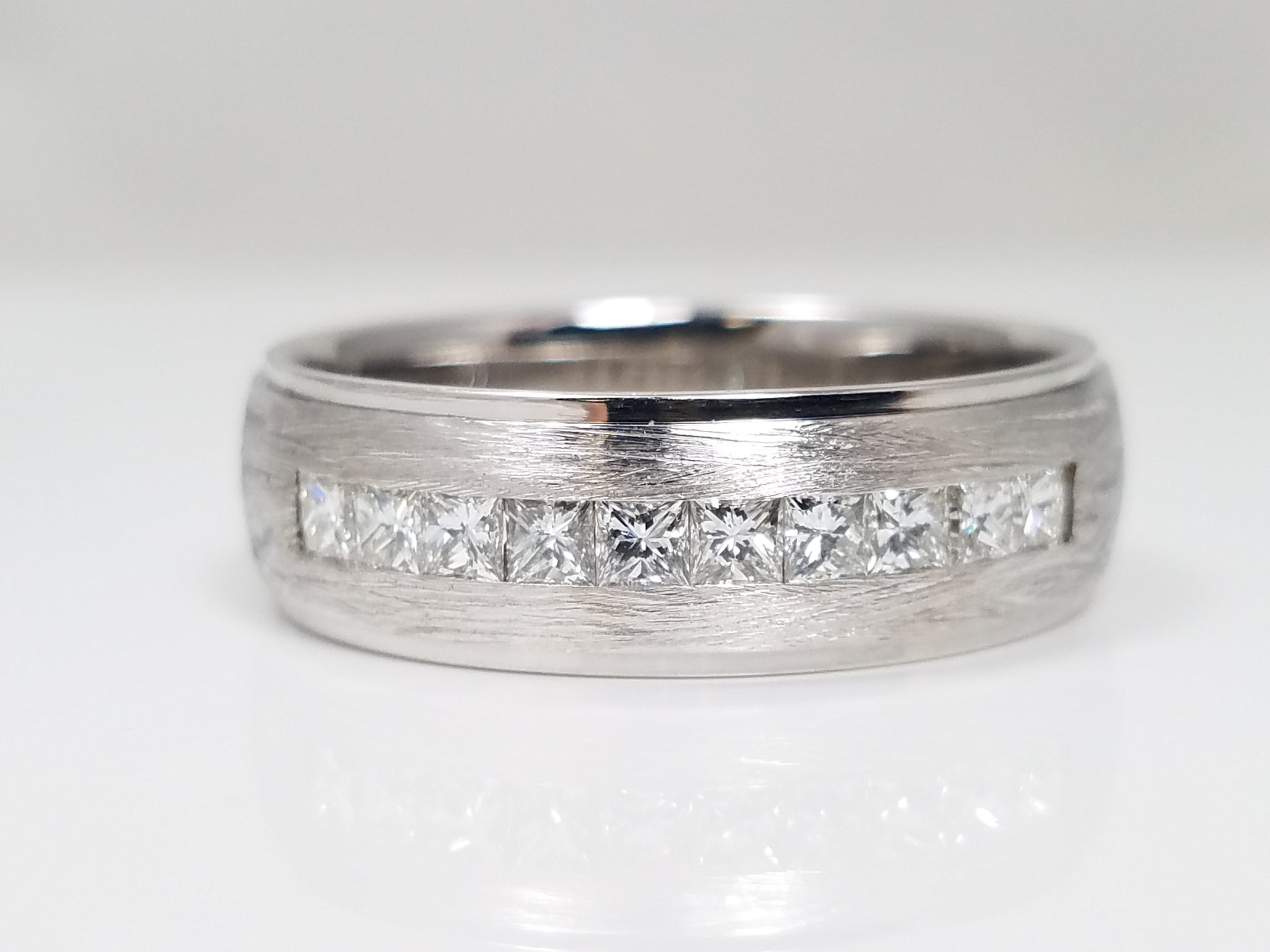 Men's 14k White Gold 1/2ctw Natural Diamond Wedding Band
