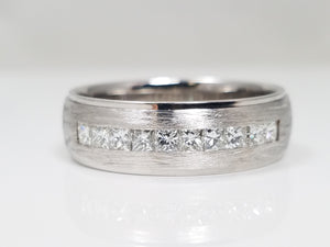 Men's 14k White Gold 1/2ctw Natural Diamond Wedding Band