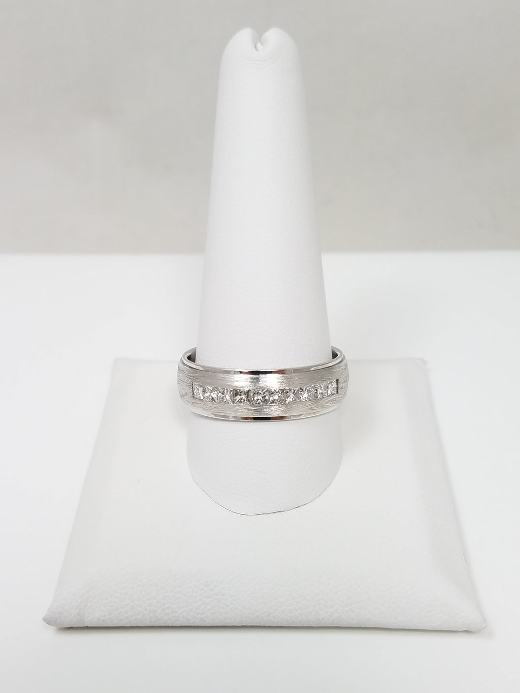 Men's 14k White Gold 1/2ctw Natural Diamond Wedding Band