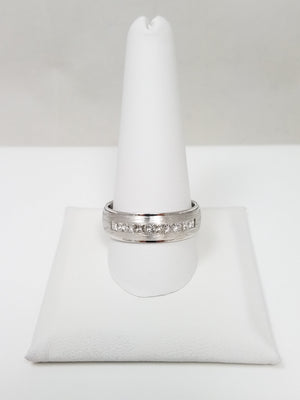 Men's 14k White Gold 1/2ctw Natural Diamond Wedding Band