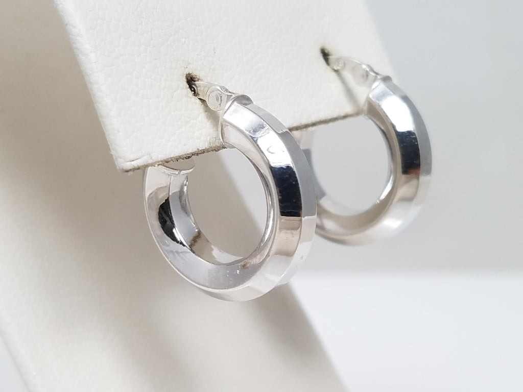 Traditional 18k Hollow White Hold Mini Hoop Earrings