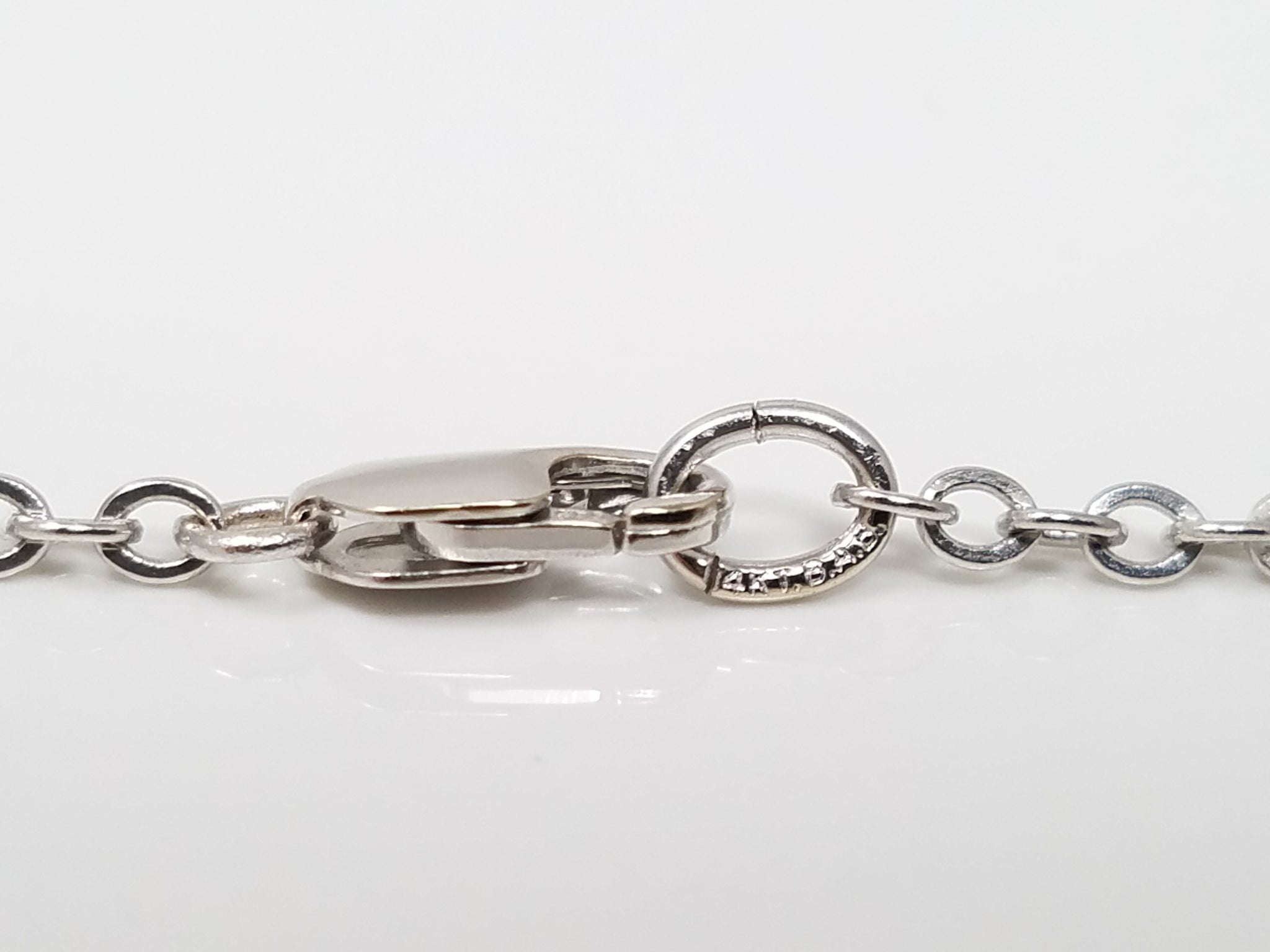 14k White Gold Flower Station Necklace