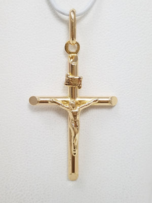 14k Yellow Gold Crucifix Pendant