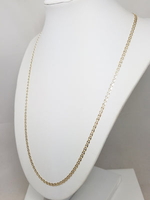 Classy 22" 14k Solid Two Tone Gold Mariner Link Chain Necklace