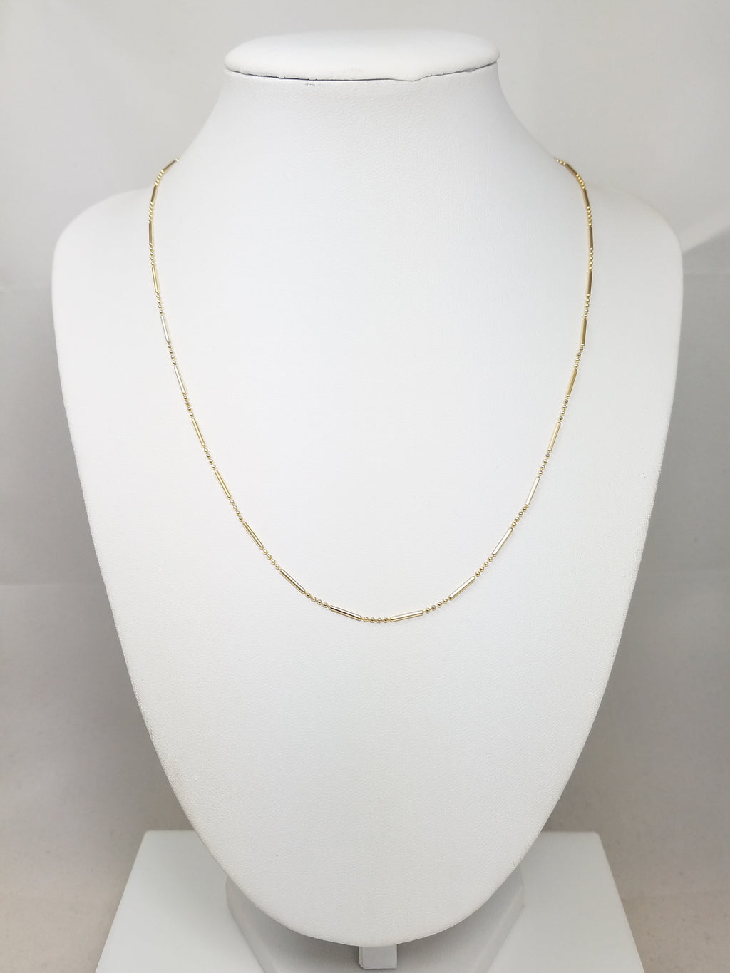14k Yellow Gold Micro Bead Chain Necklace