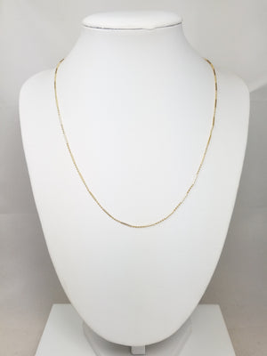 14k Yellow Gold Micro Bead Chain Necklace