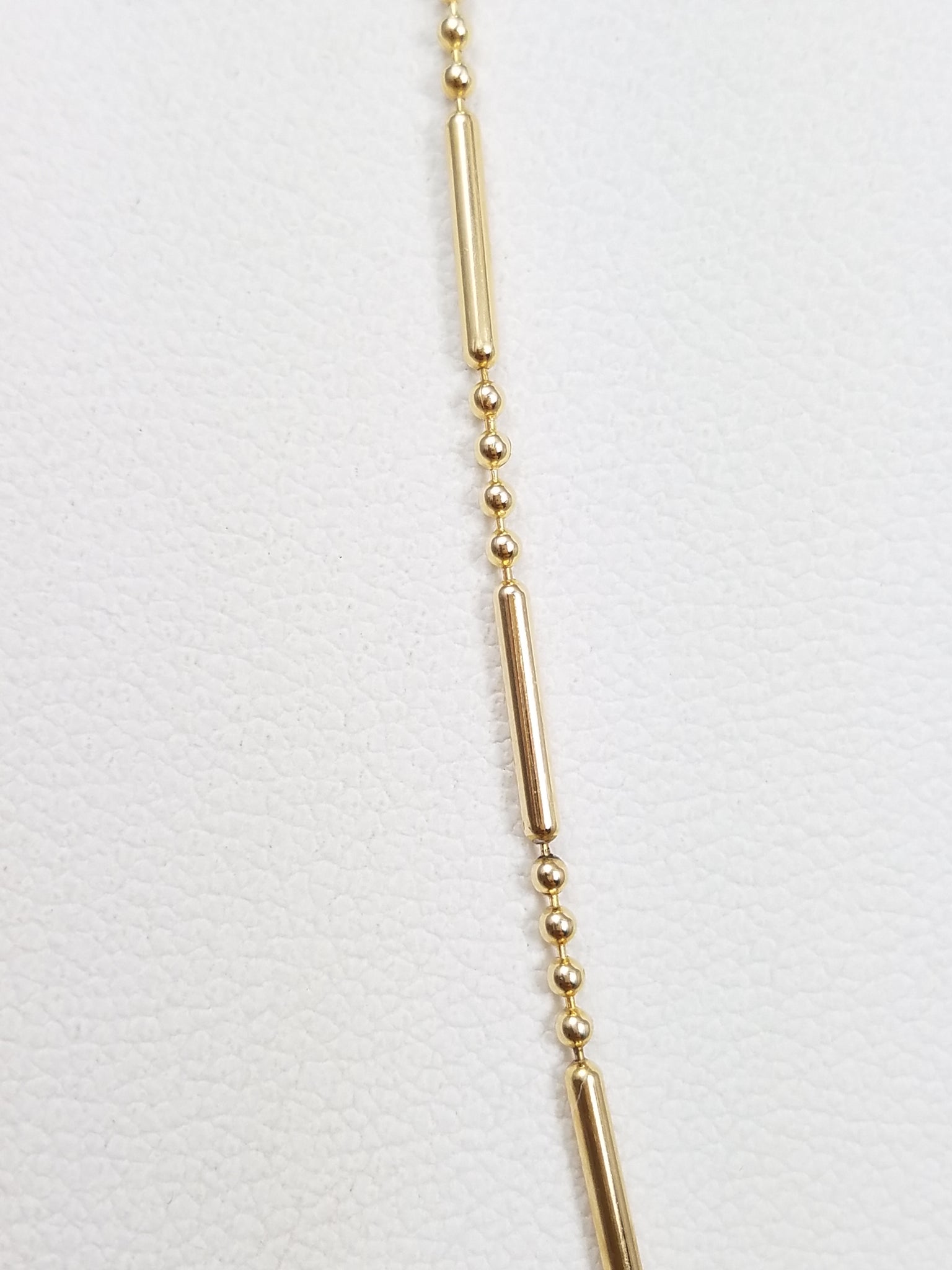 14k Yellow Gold Micro Bead Chain Necklace