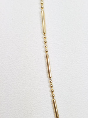 14k Yellow Gold Micro Bead Chain Necklace