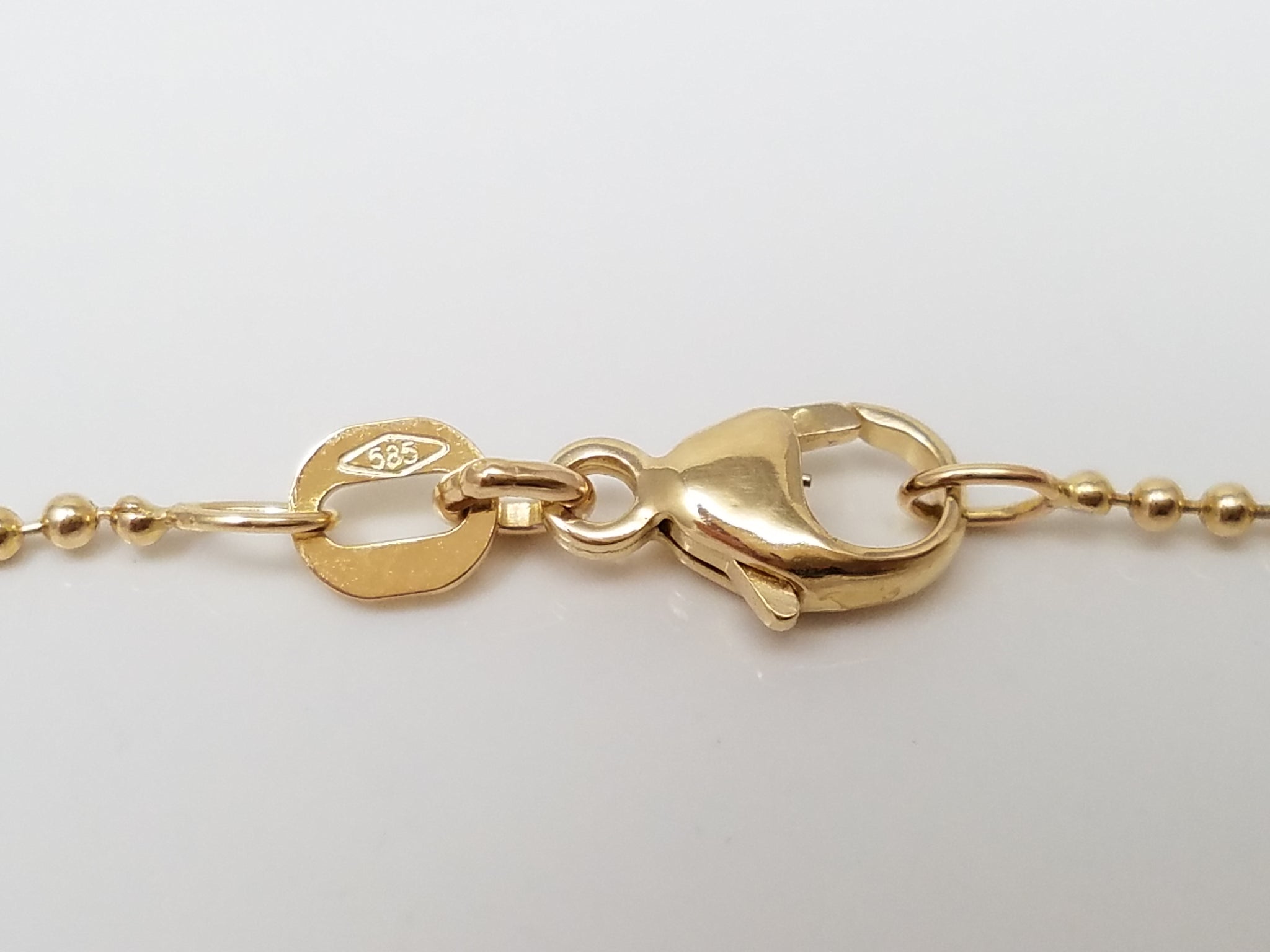 14k Yellow Gold Micro Bead Chain Necklace