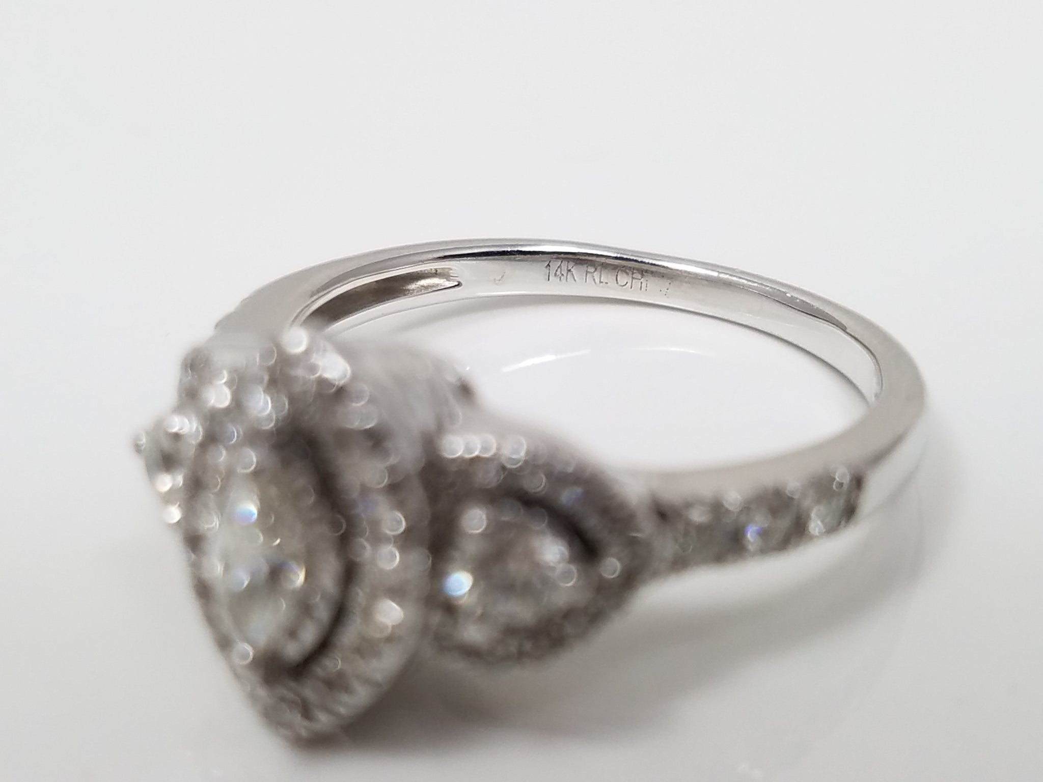 Sparkling .33ctw Marquise Natural Diamond 14k White Gold Engagement Ring