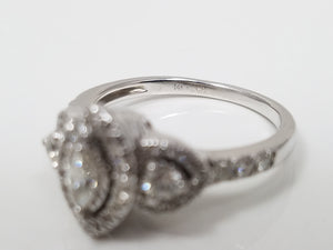 Sparkling .33ctw Marquise Natural Diamond 14k White Gold Engagement Ring