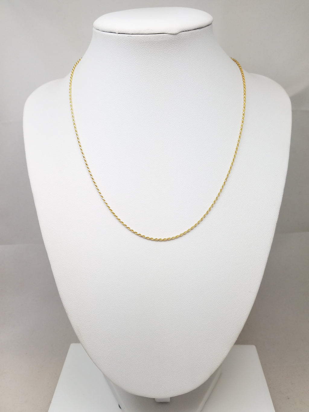 Gleaming 16" 14k Two Tone Gold Diamond Cut Rope Chain Necklace