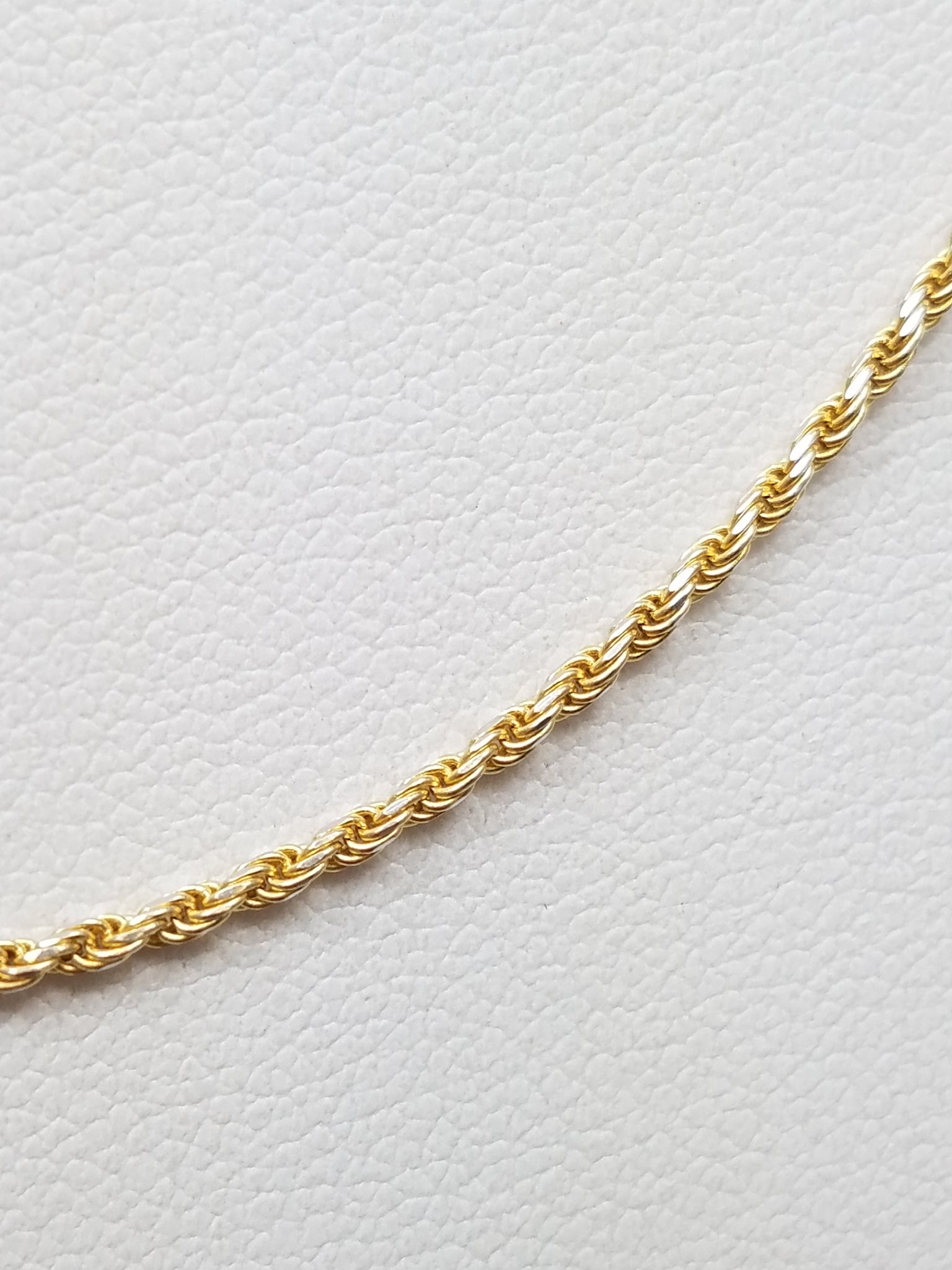 Gleaming 16" 14k Two Tone Gold Diamond Cut Rope Chain Necklace