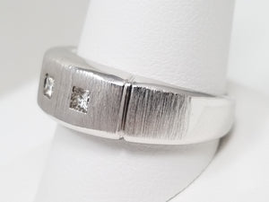 Magnificent Men's 14k White Gold Natural Diamond Wedding Ring Band