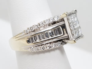 $4,000 Retail Luxurious 14k White Gold 2ctw Natural Diamond Engagement Ring
