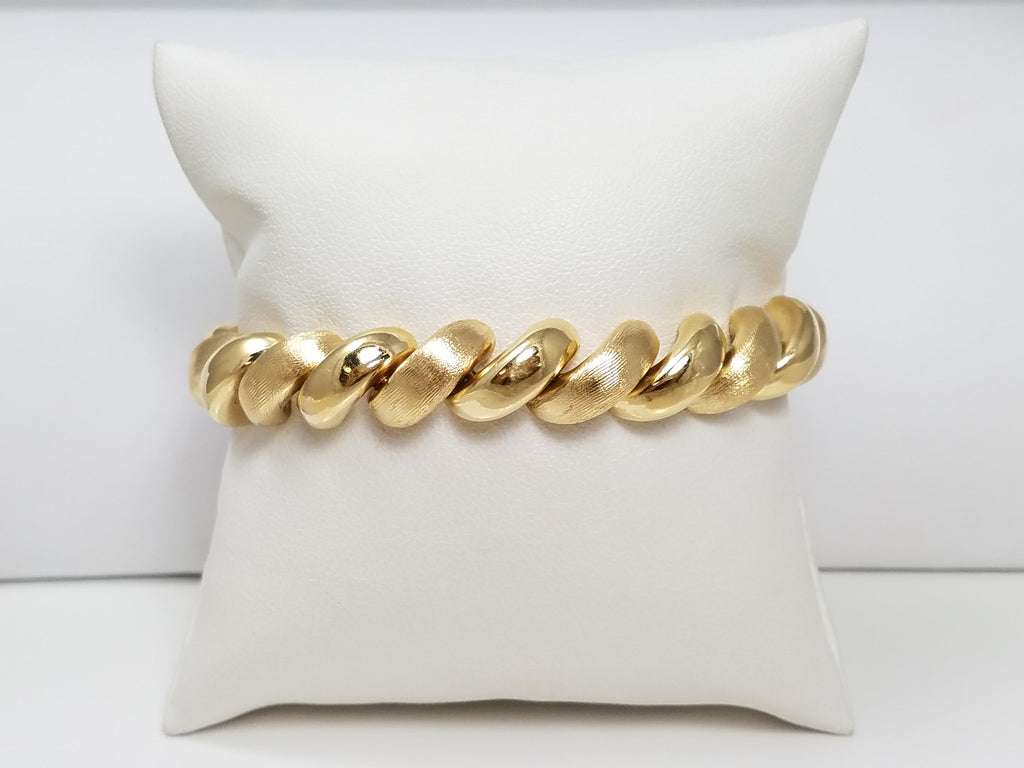 Magnificent 7.25" 14k Yellow Gold San Marco Bracelet