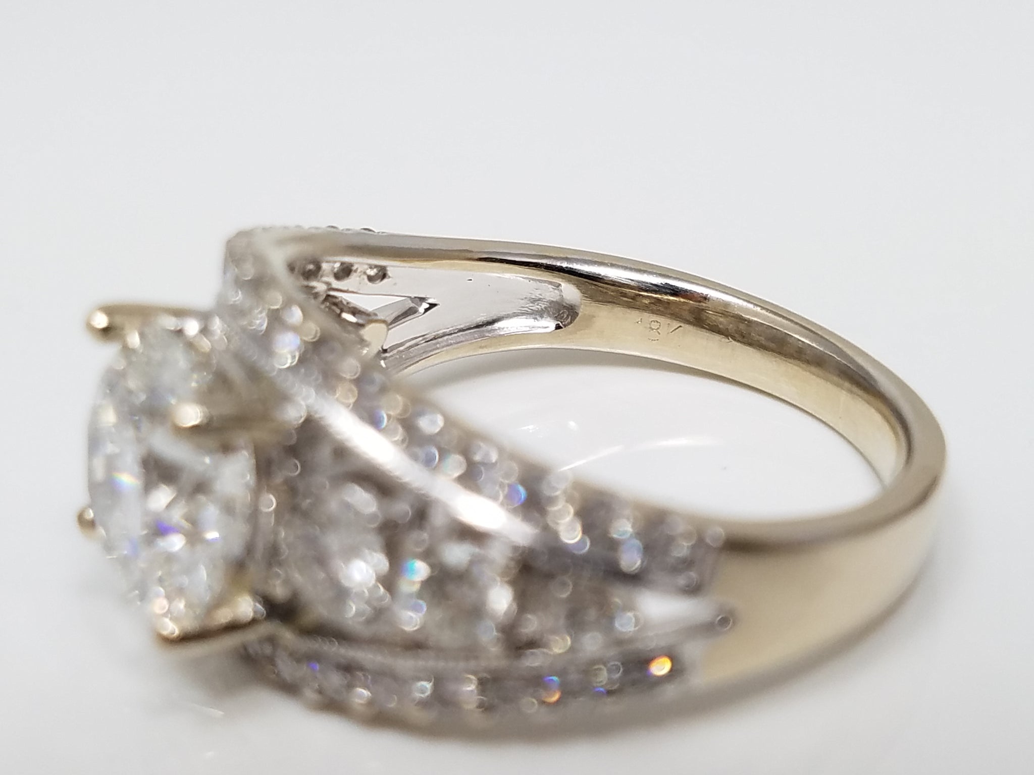 Sensational 18k White Gold Lab & Natural Diamond Engagement Ring