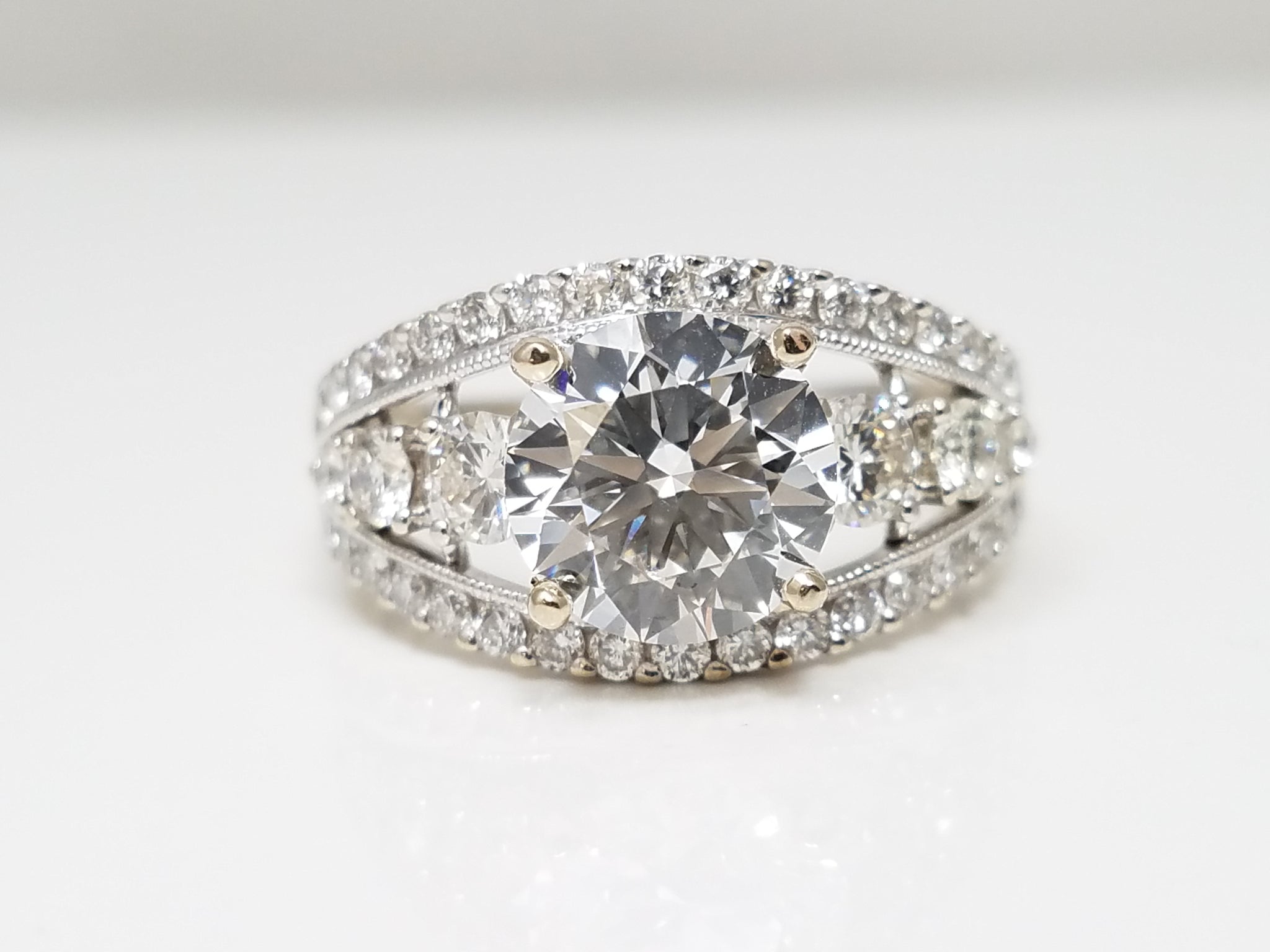 Sensational 18k White Gold Lab & Natural Diamond Engagement Ring