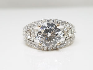 Sensational 18k White Gold Lab & Natural Diamond Engagement Ring
