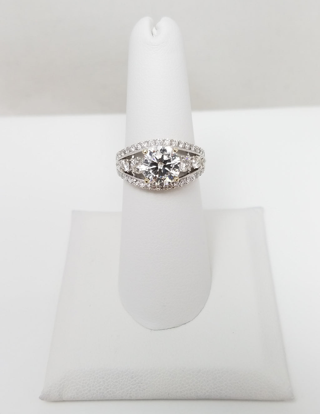 Sensational 18k White Gold Lab & Natural Diamond Engagement Ring