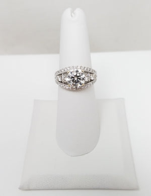 Sensational 18k White Gold Lab & Natural Diamond Engagement Ring