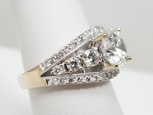 Sensational 18k White Gold Lab & Natural Diamond Engagement Ring