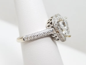 Exceptional IGI Certified 1.07ct Lab Grown Pear & Natural Diamond 14k White Gold Engagement Ring