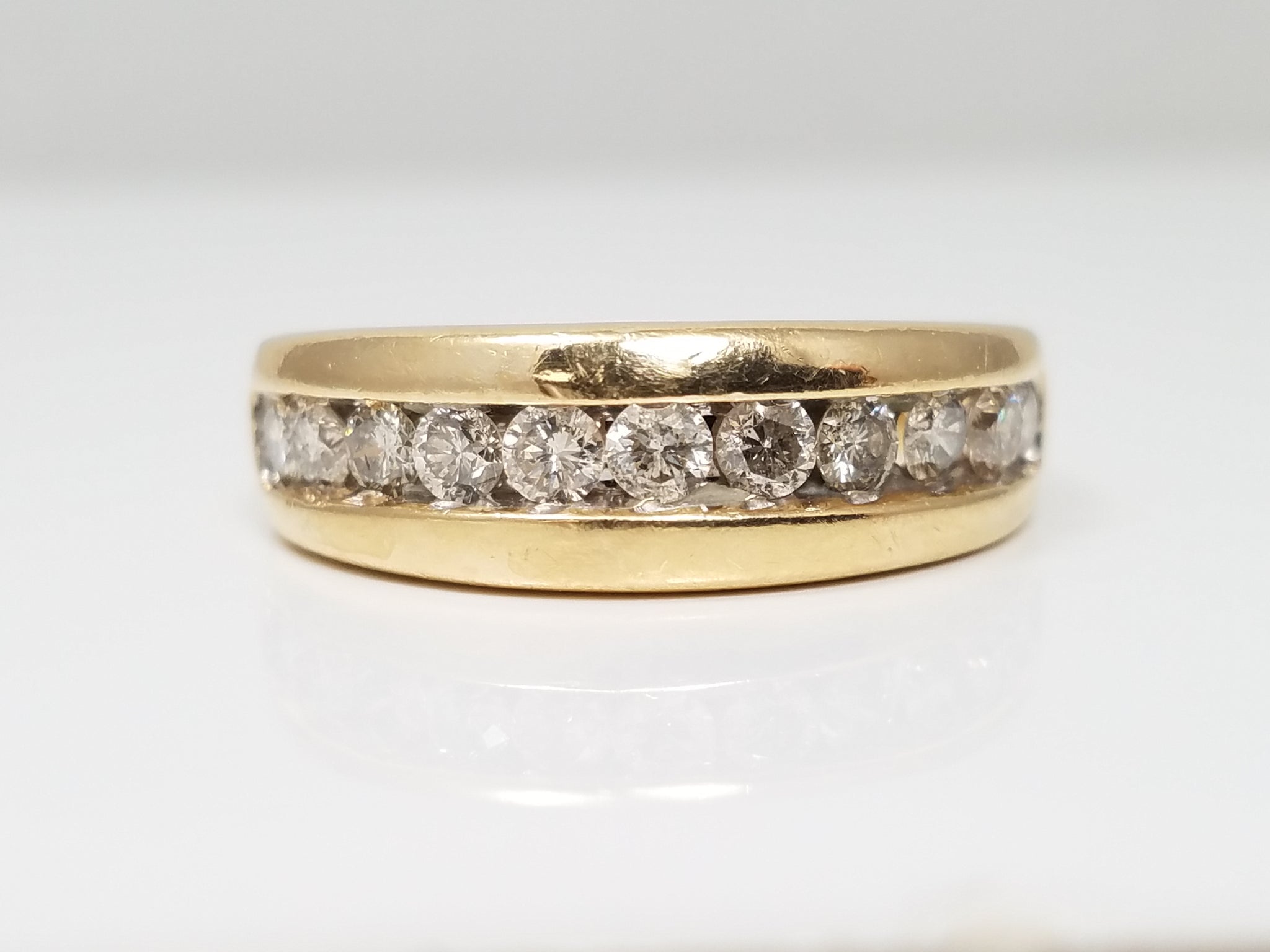 Bold Men’s .75ctw Diamond Wedding Band in 14k Yellow Gold