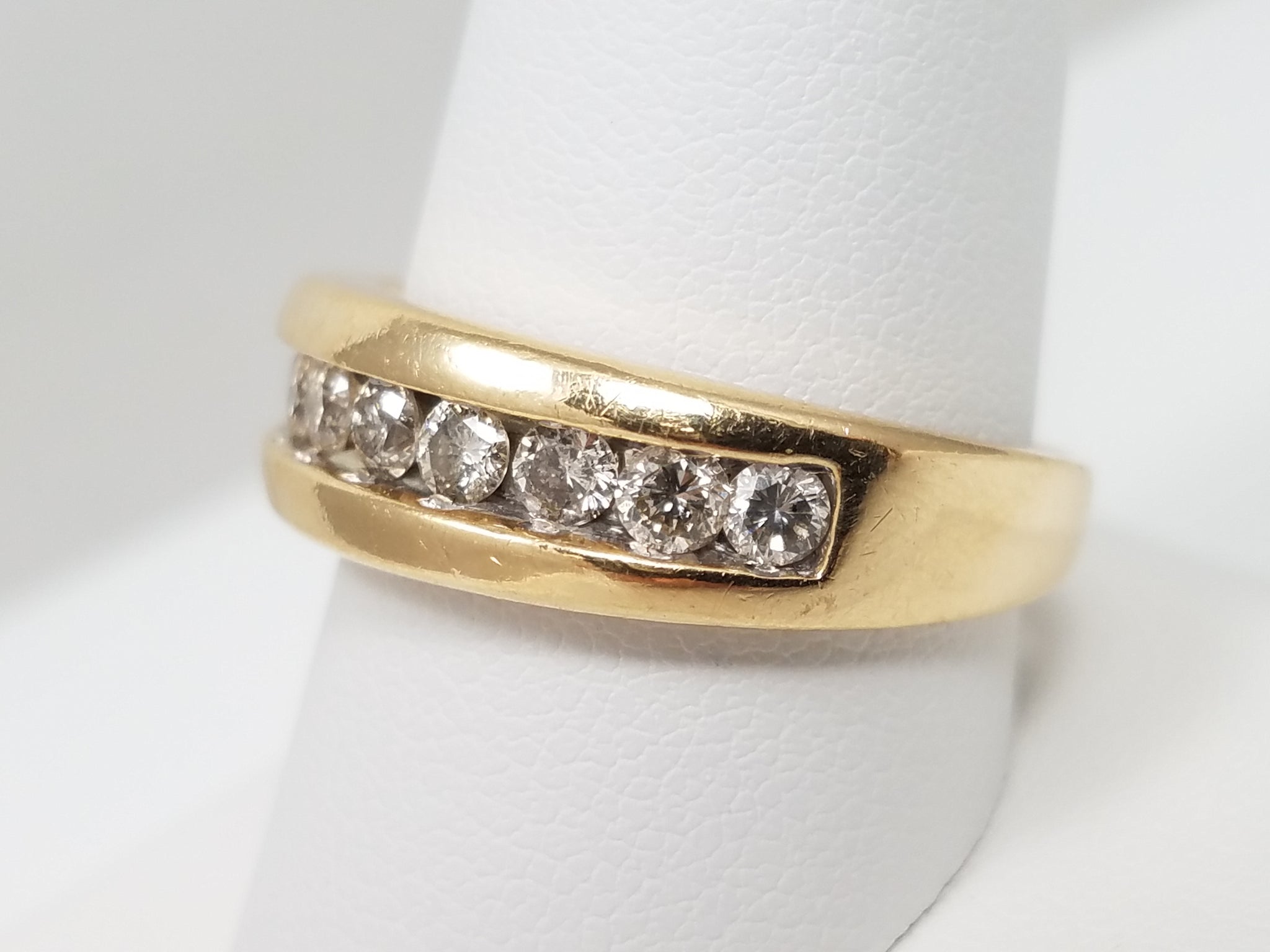 Bold Men’s .75ctw Diamond Wedding Band in 14k Yellow Gold