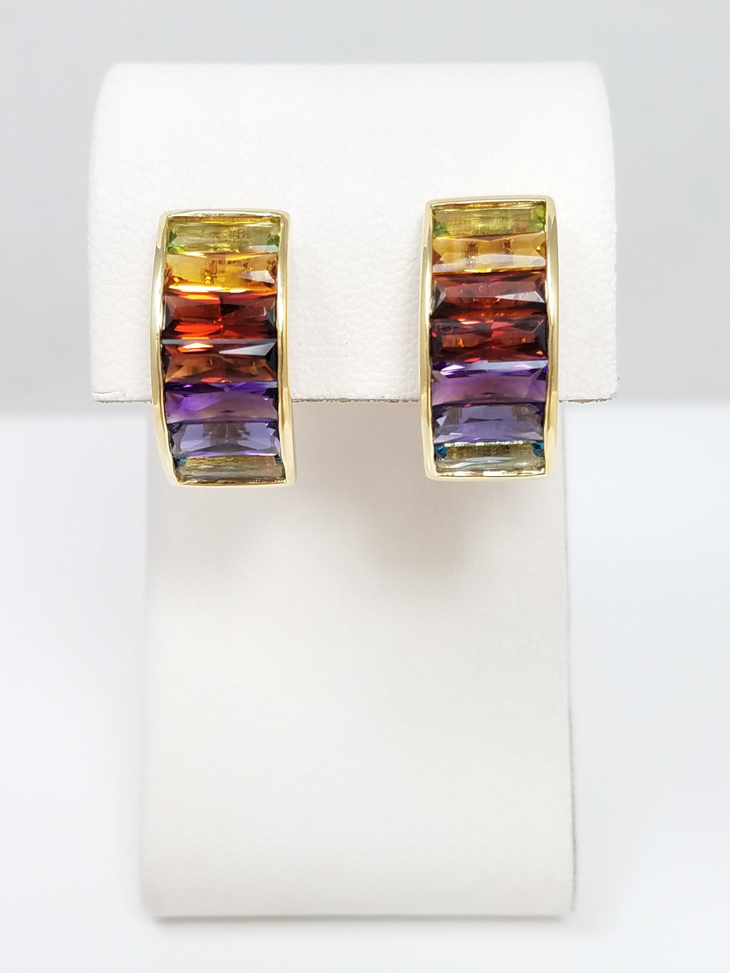 Fabulous 18k Yellow Gold Natural Gemstone Drop Earrings