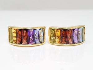 Fabulous 18k Yellow Gold Natural Gemstone Drop Earrings