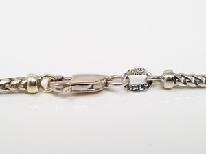 Sporty 27" 10k White Gold Solid Franco Link Chain Necklace