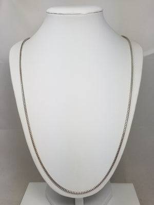 Sporty 27" 10k White Gold Solid Franco Link Chain Necklace