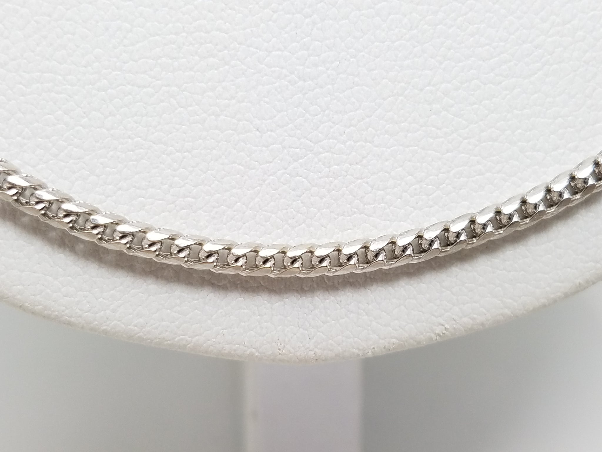 Sporty 27" 10k White Gold Solid Franco Link Chain Necklace