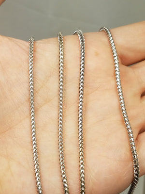 Sporty 27" 10k White Gold Solid Franco Link Chain Necklace