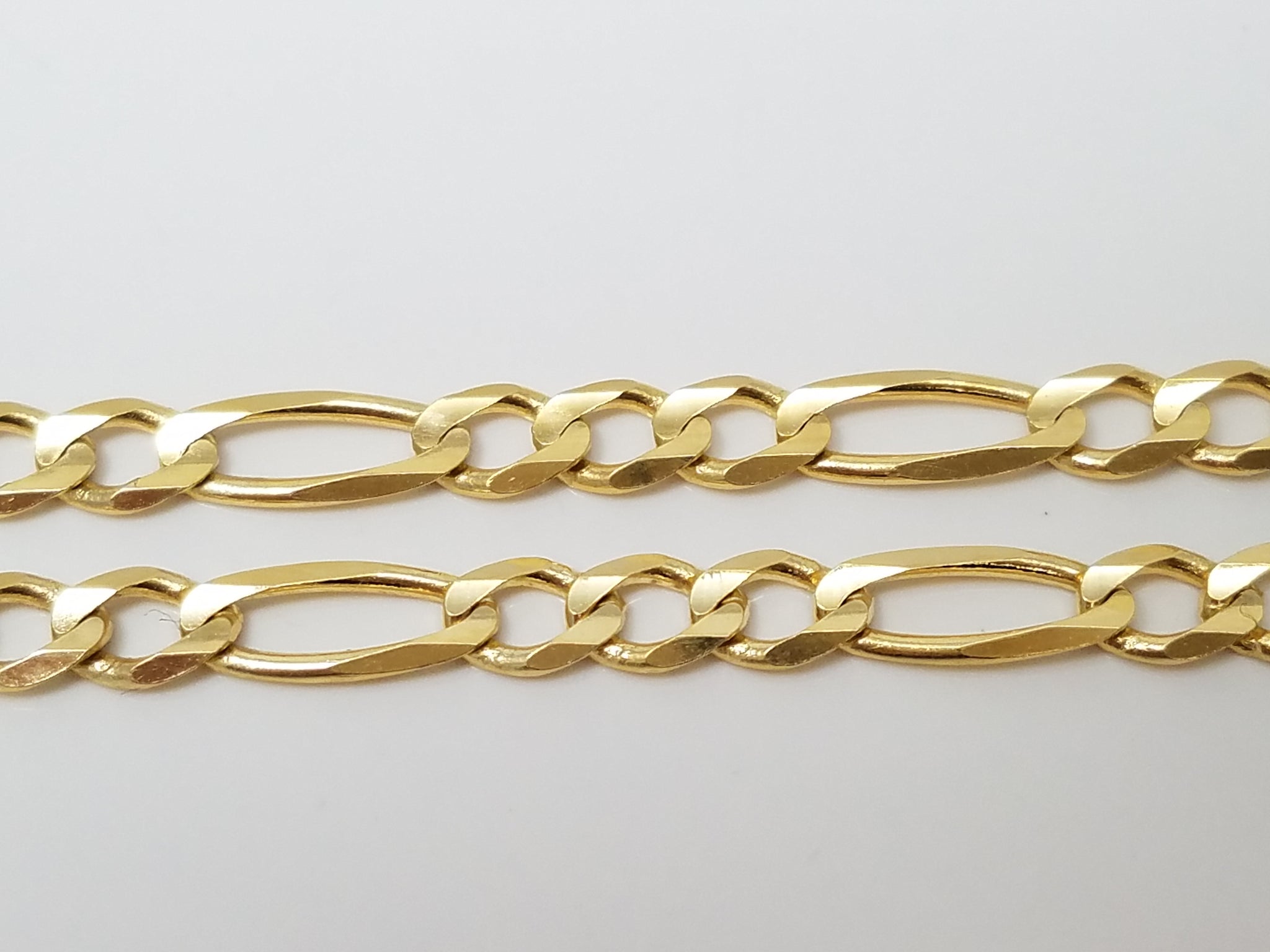Showy 24" Solid 14k Yellow Gold Figaro Link Chain Necklace