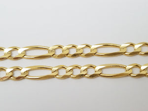 Showy 24" Solid 14k Yellow Gold Figaro Link Chain Necklace