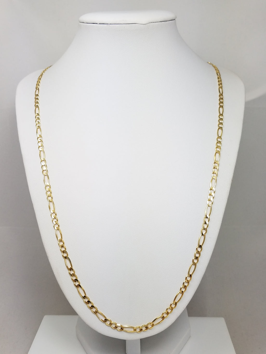 Showy 24" Solid 14k Yellow Gold Figaro Link Chain Necklace