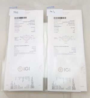 NEW IGI Certified 3ctw Round Brilliant Lab Grown Diamond 14k White Gold Stud Earrings VS2- D